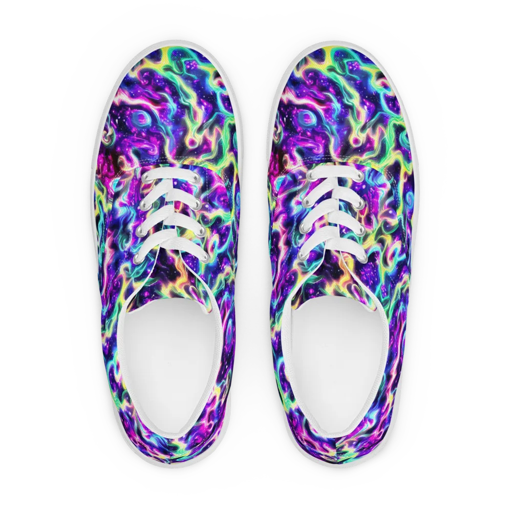 Radiant Warp on Men's Lace-Up Canvas Shoes — Front