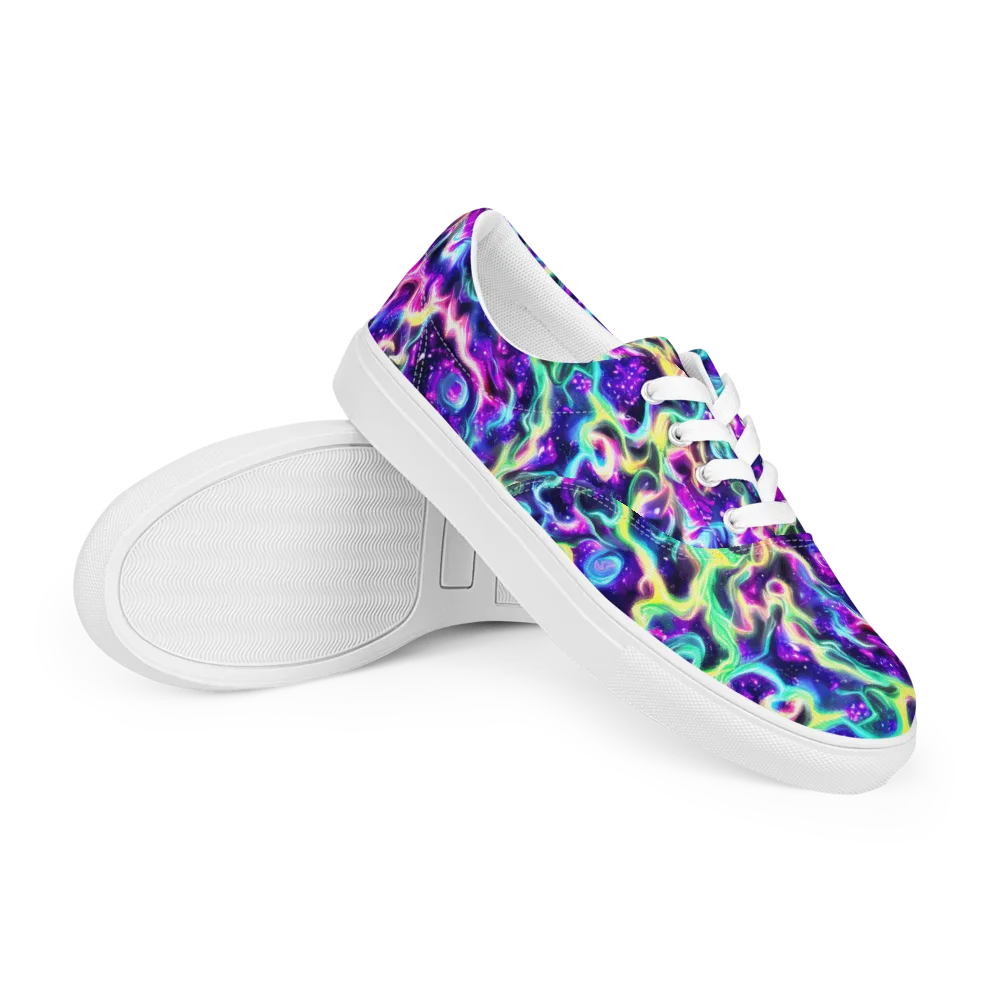 Radiant Warp on Men's Lace-Up Canvas Shoes — Right Front