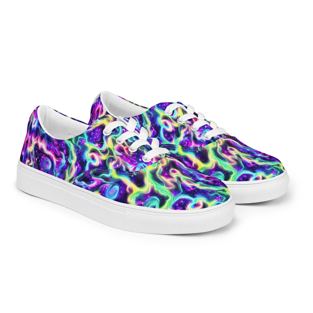 Radiant Warp on Men's Lace-Up Canvas Shoes — Right Front