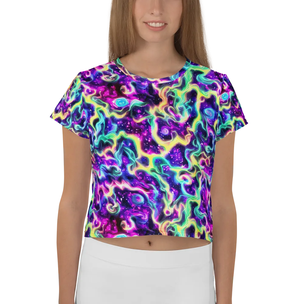 Radiant Warp on Crop Tee — Front