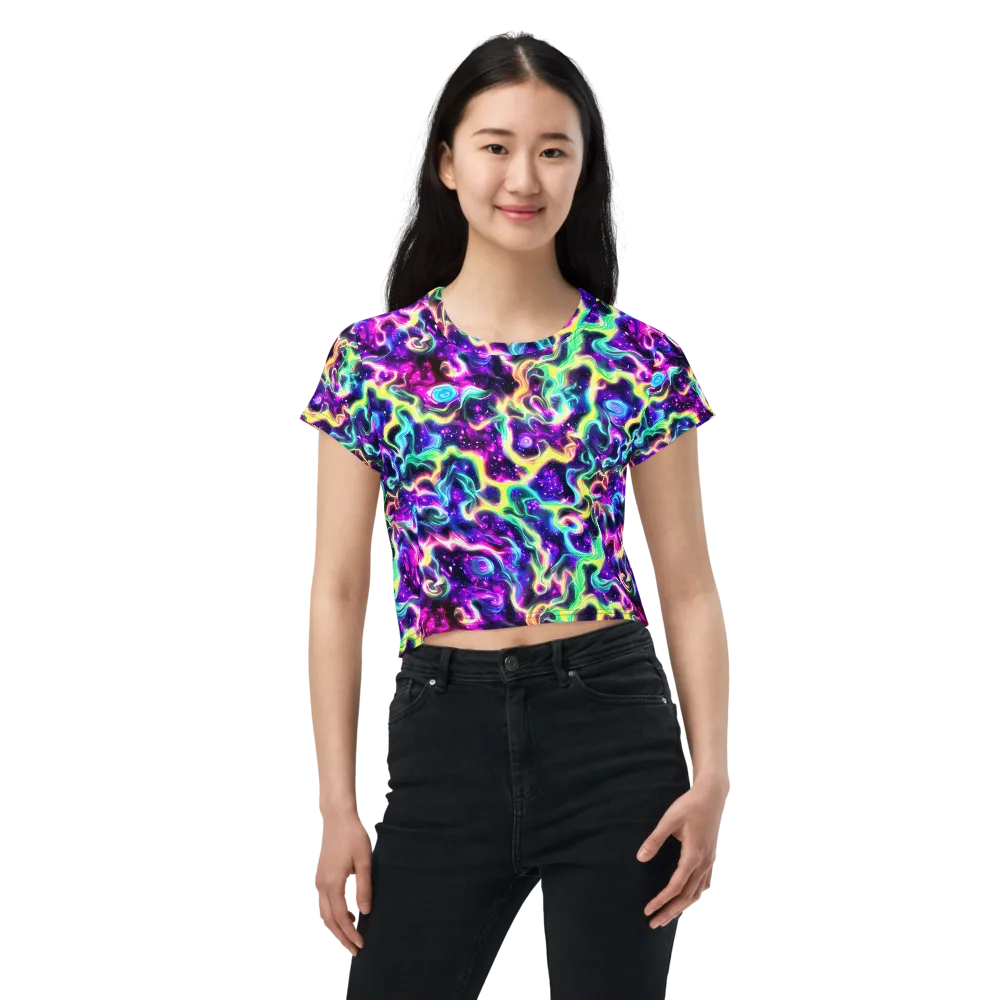 Radiant Warp on Crop Tee — Front