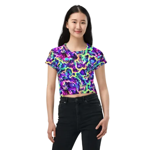 Radiant Warp on a Crop Tee