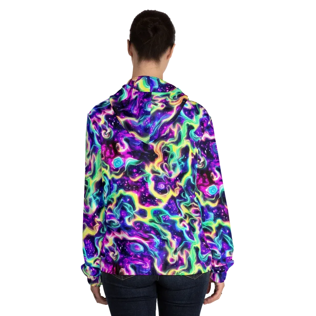 Radiant Warp on Women's Full-Zip Hoodie — Back On Person