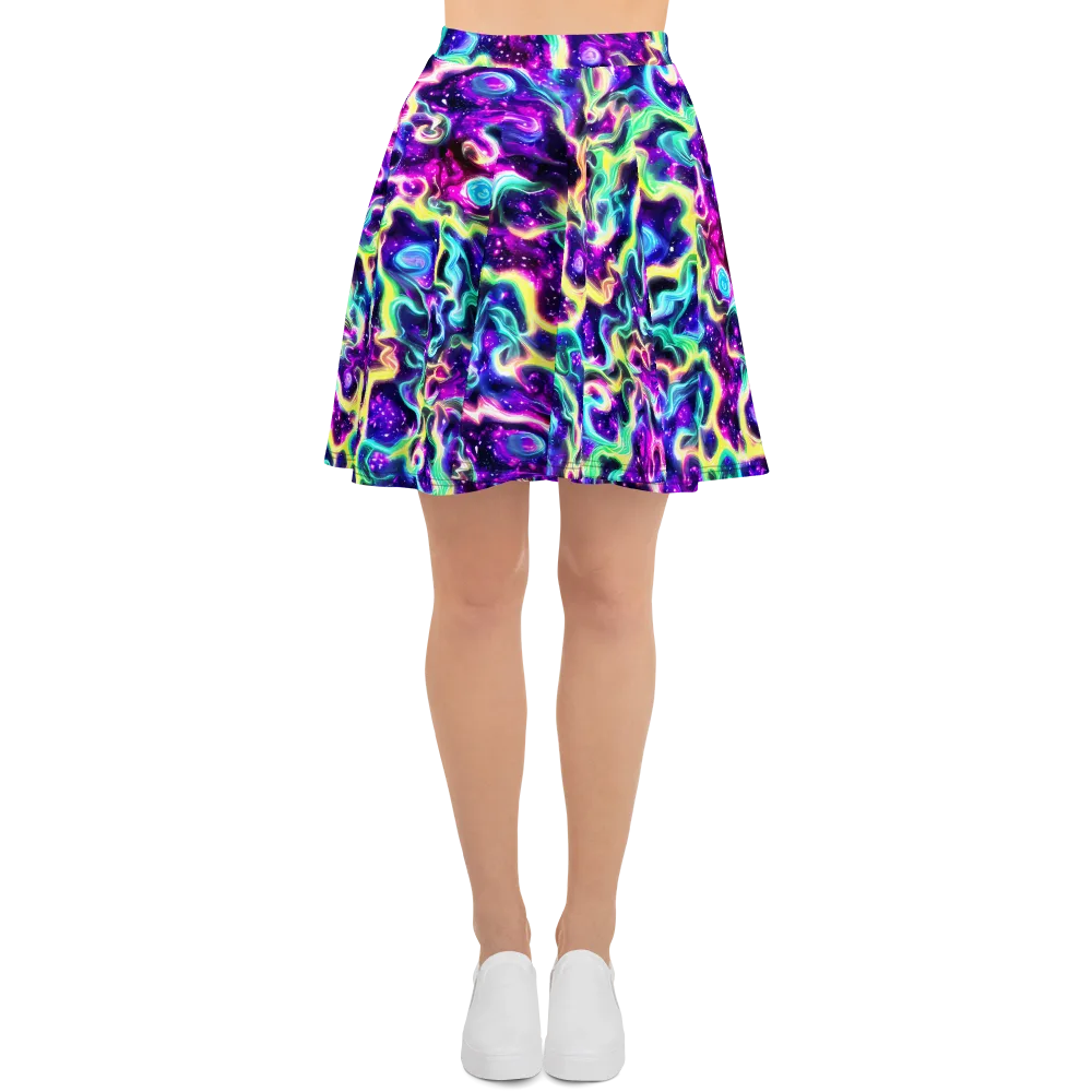 Radiant Warp on Skater Skirt — Front