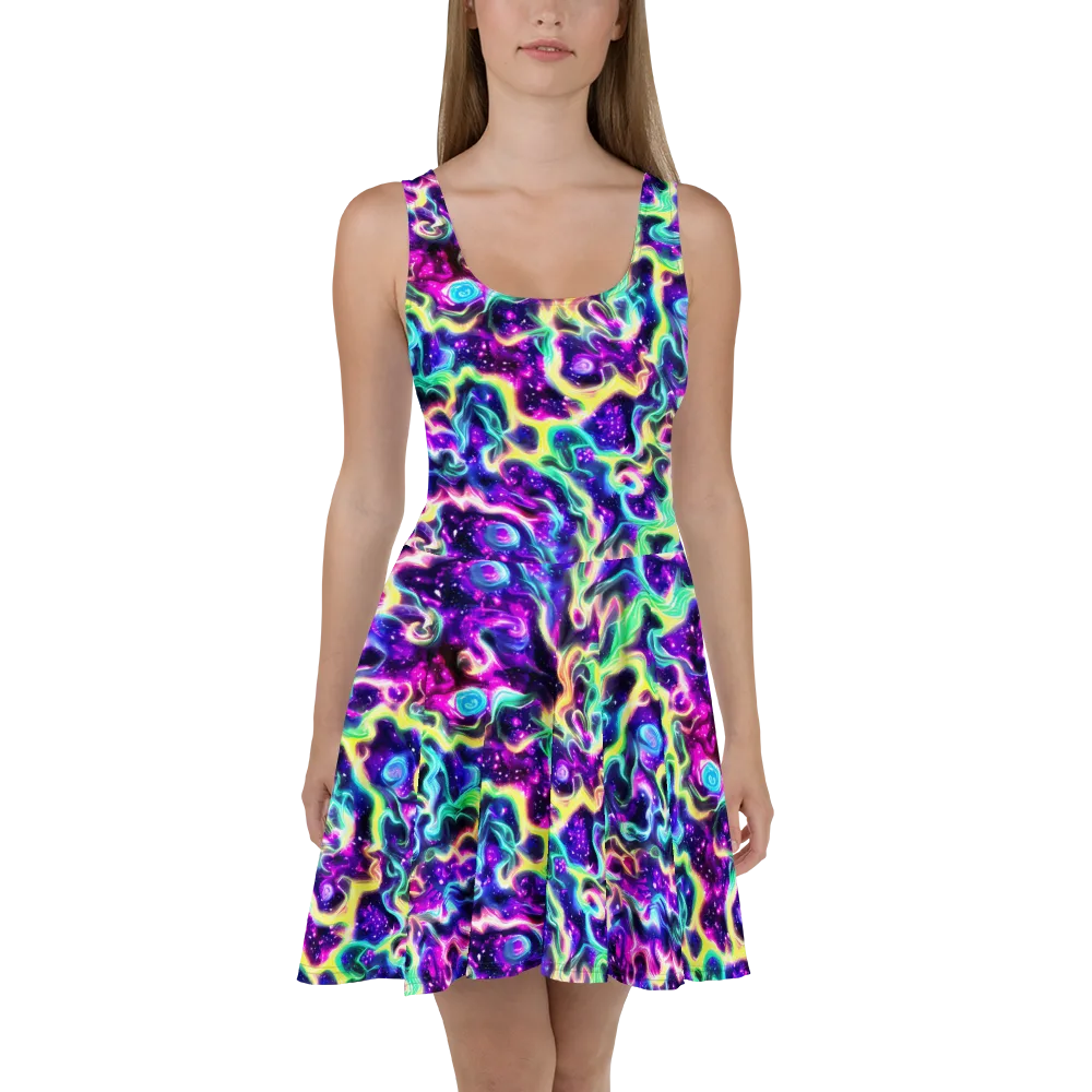 Radiant Warp on Skater Dress — Front