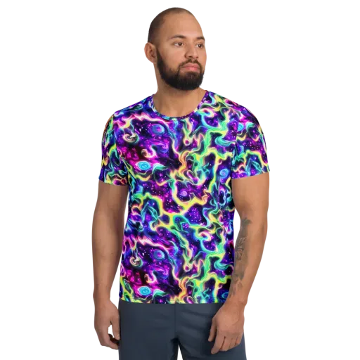 Radiant Warp on a Men's Athletic T-Shirt