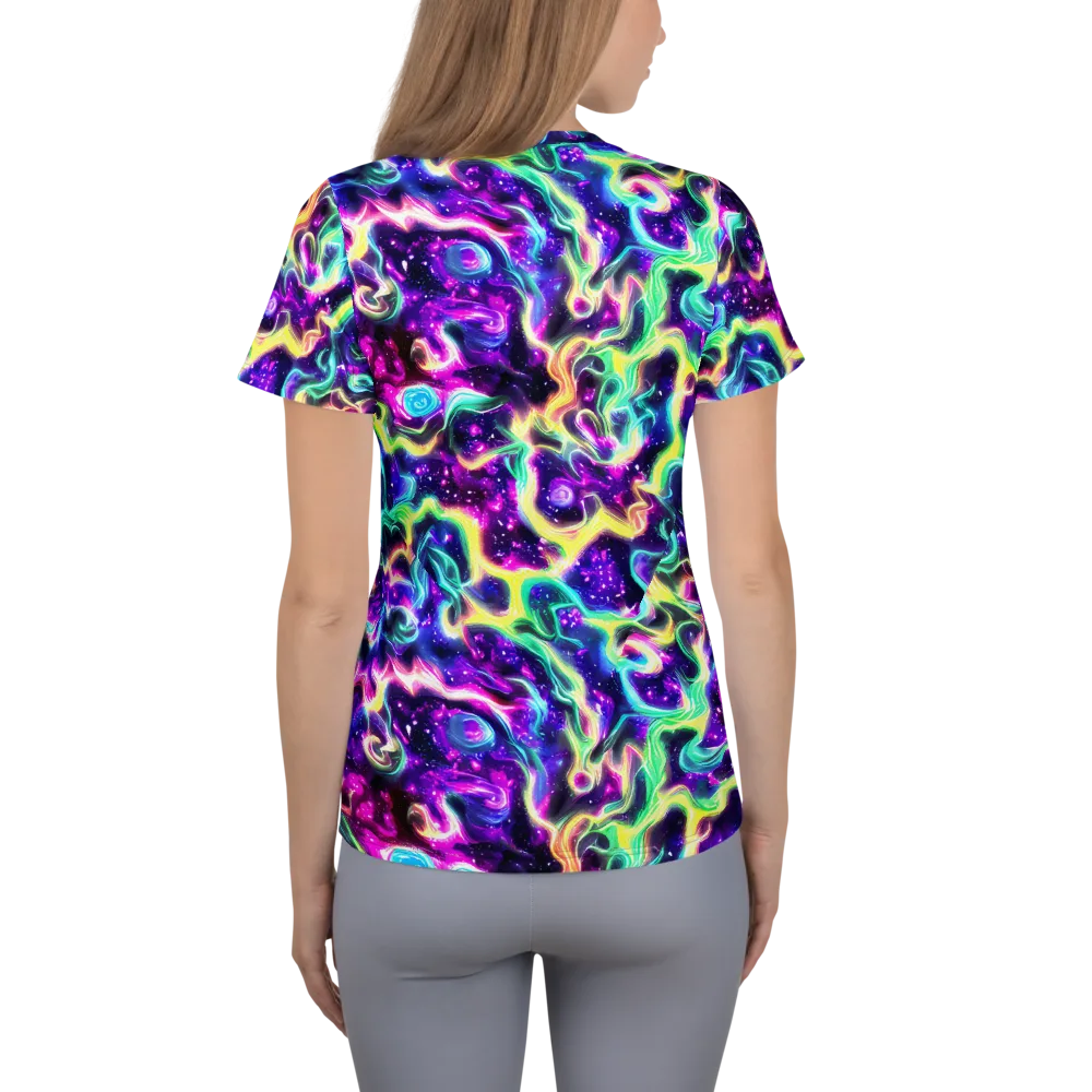 Radiant Warp on Women's Athletic T-Shirt — Back