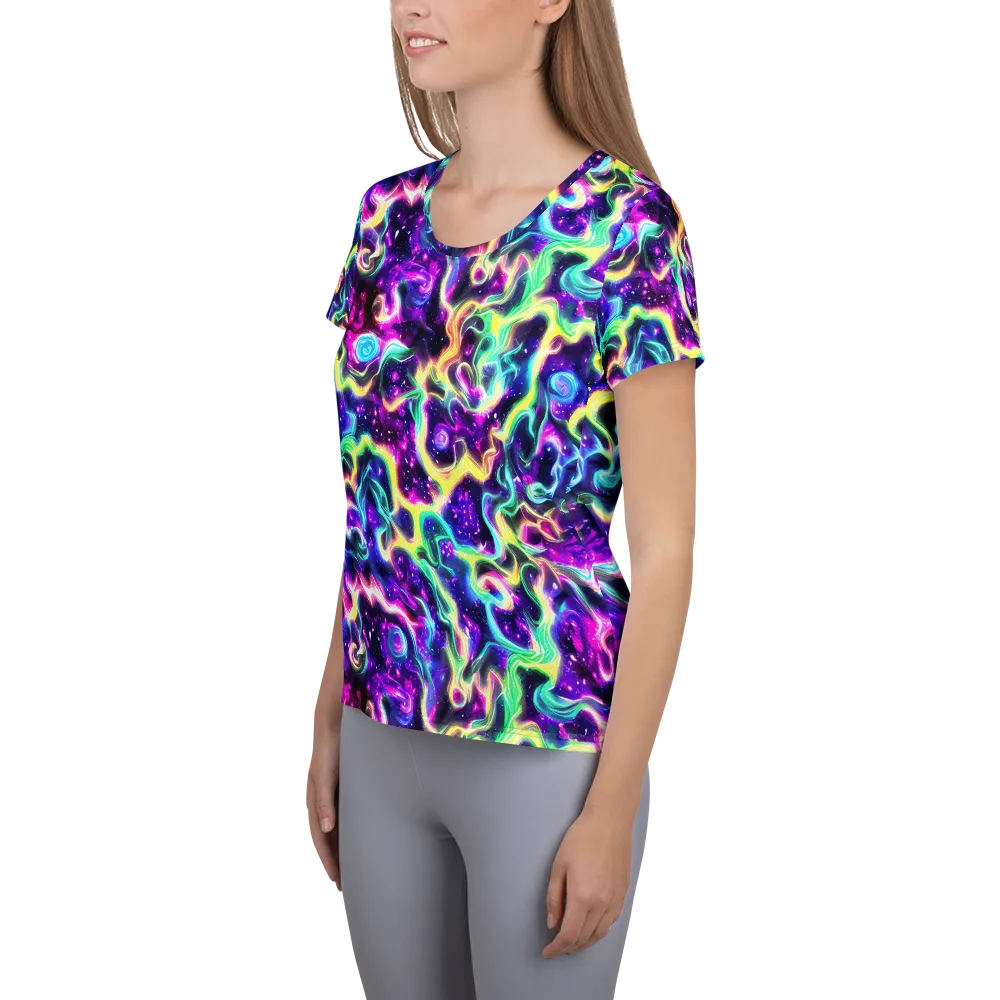 Radiant Warp on Women's Athletic T-Shirt — Left
