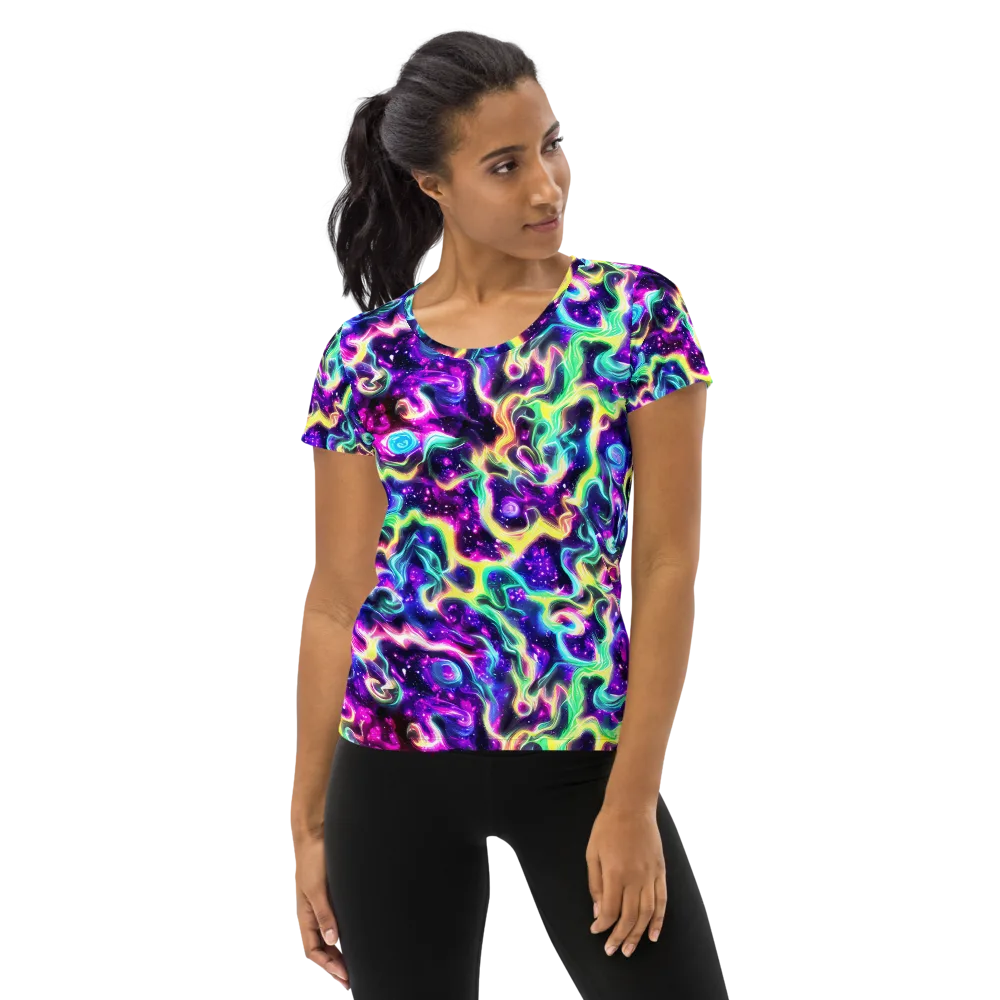 Radiant Warp on Women's Athletic T-Shirt — Front