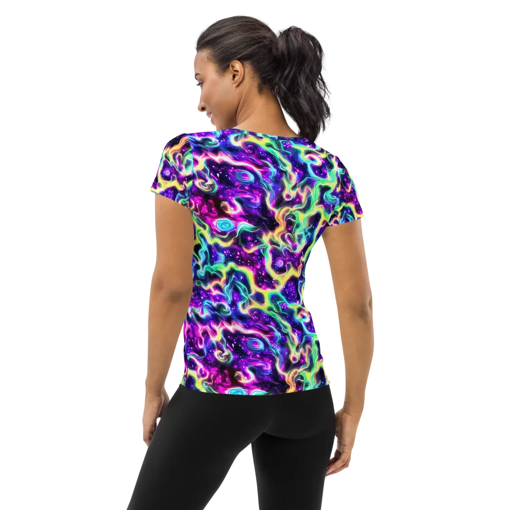 Radiant Warp on Women's Athletic T-Shirt — Back