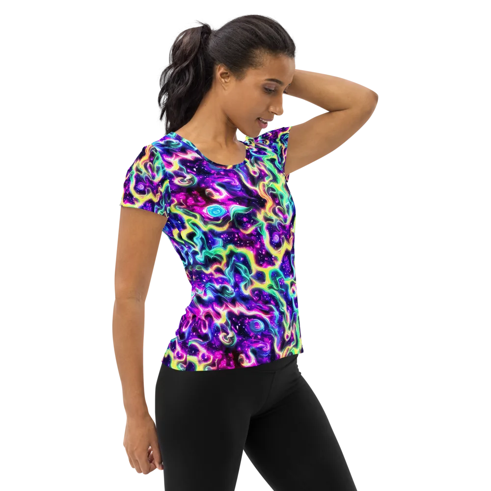 Radiant Warp on Women's Athletic T-Shirt — Right