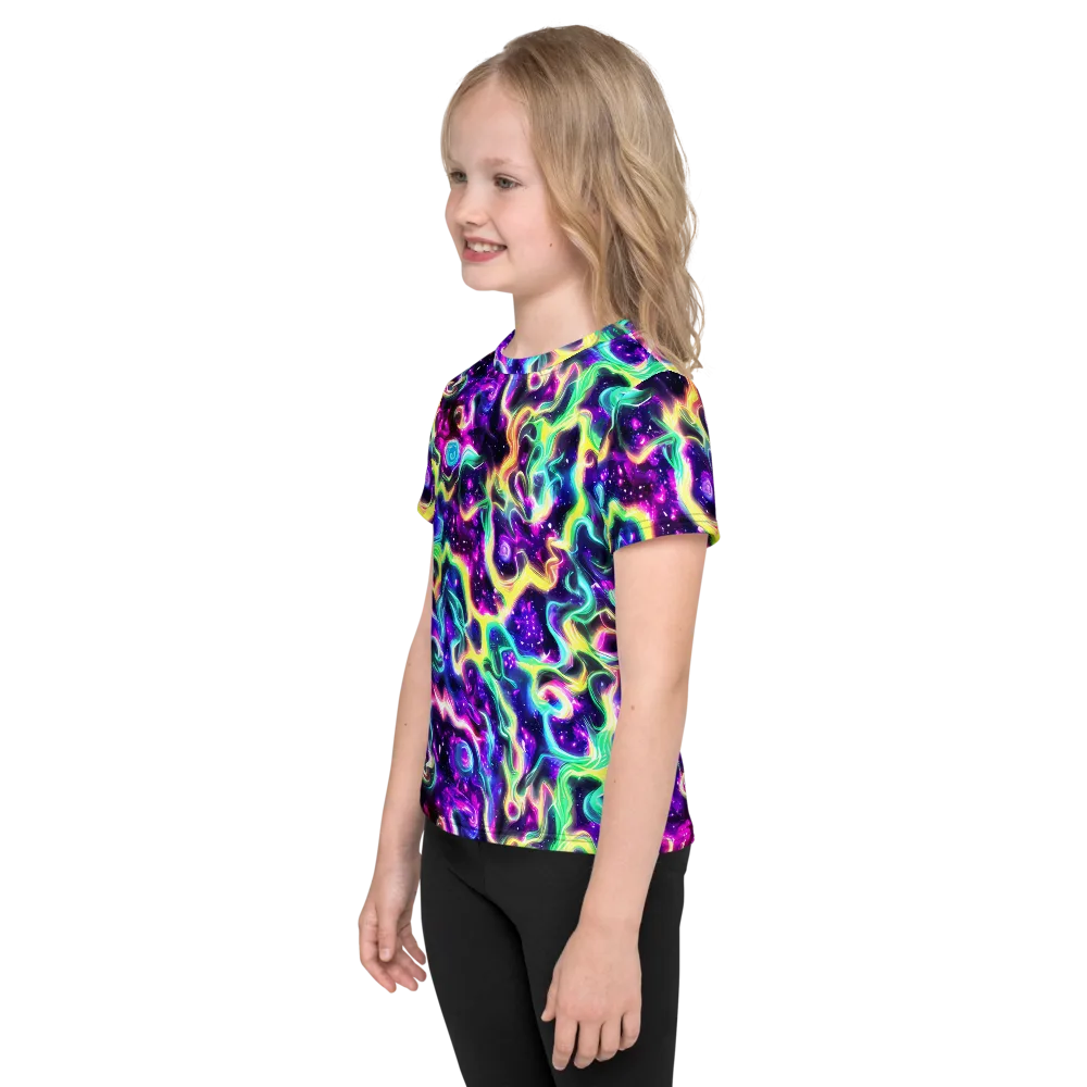 Radiant Warp on Kids Crew Neck T-Shirt — Left