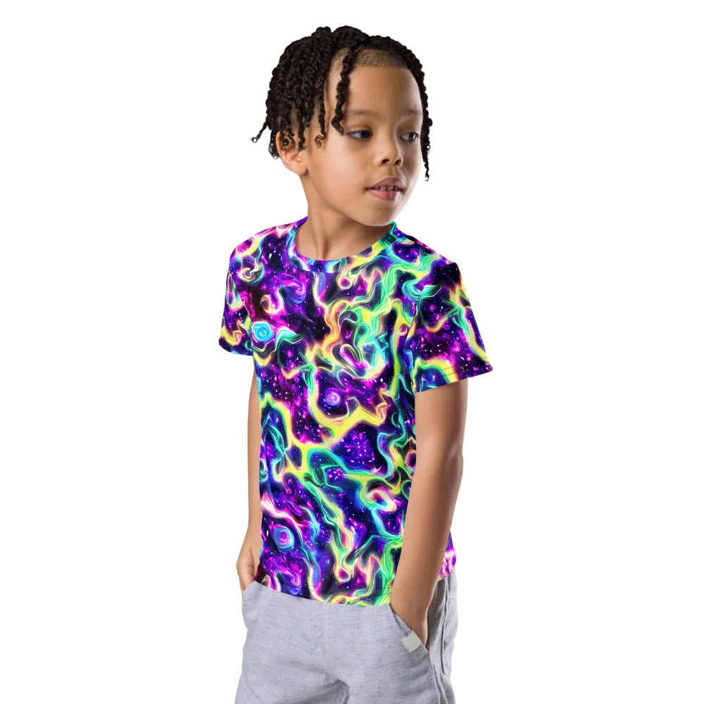 Radiant Warp on Kids Crew Neck T-Shirt — Left Front