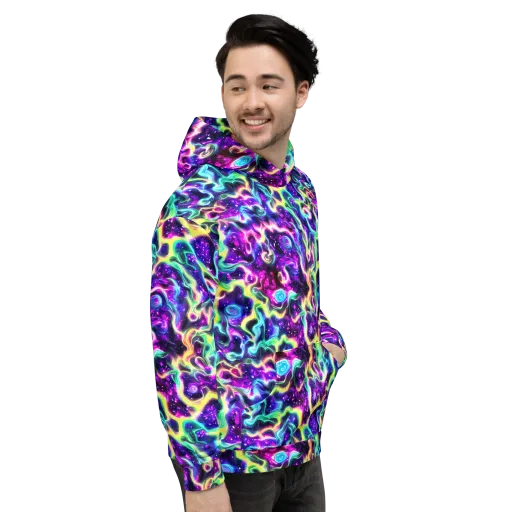 Radiant Warp on a Hoodie