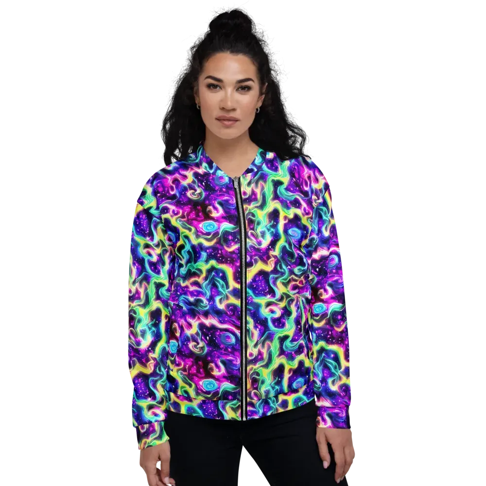 Radiant Warp on Bomber Jacket — Front