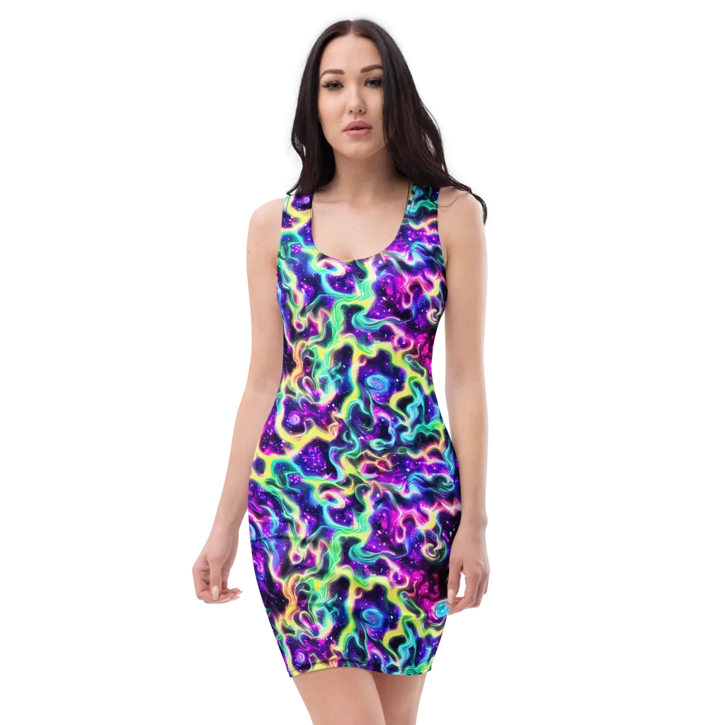 Radiant Warp on Bodycon Dress — Front
