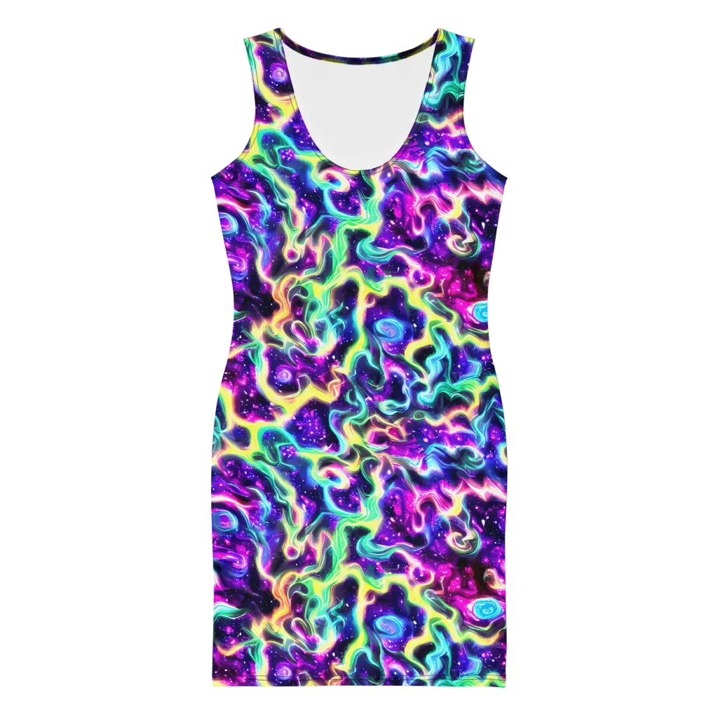 Radiant Warp on Bodycon Dress — Front