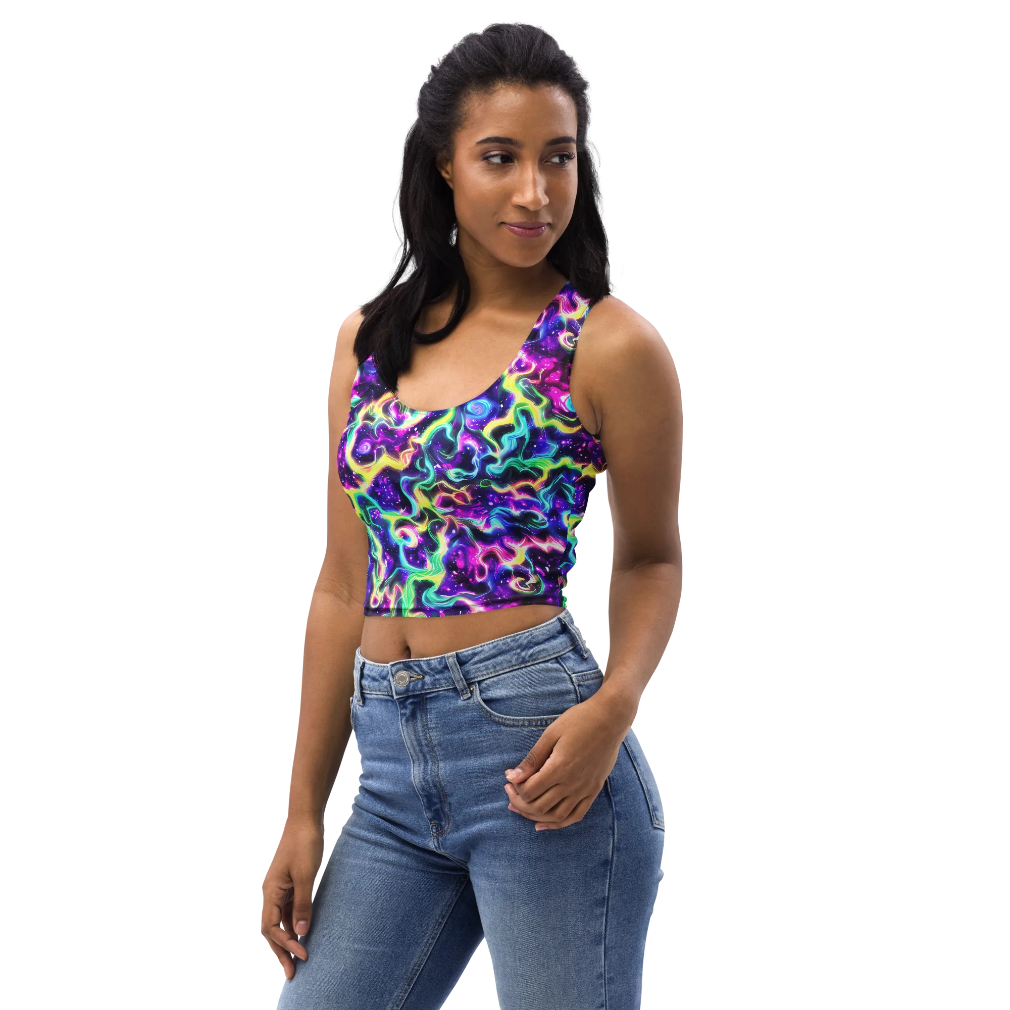 Radiant Warp on Crop Top — Left Front