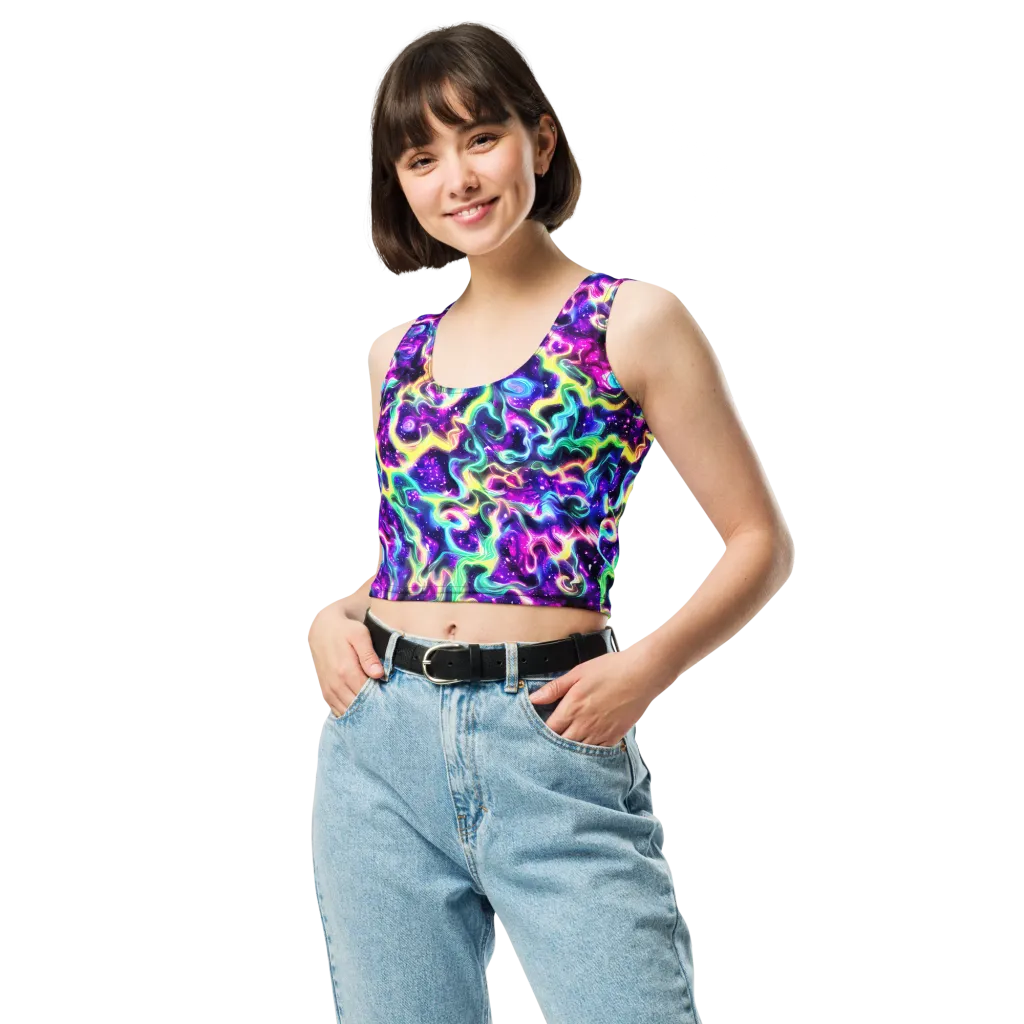 Radiant Warp on Crop Top — Front