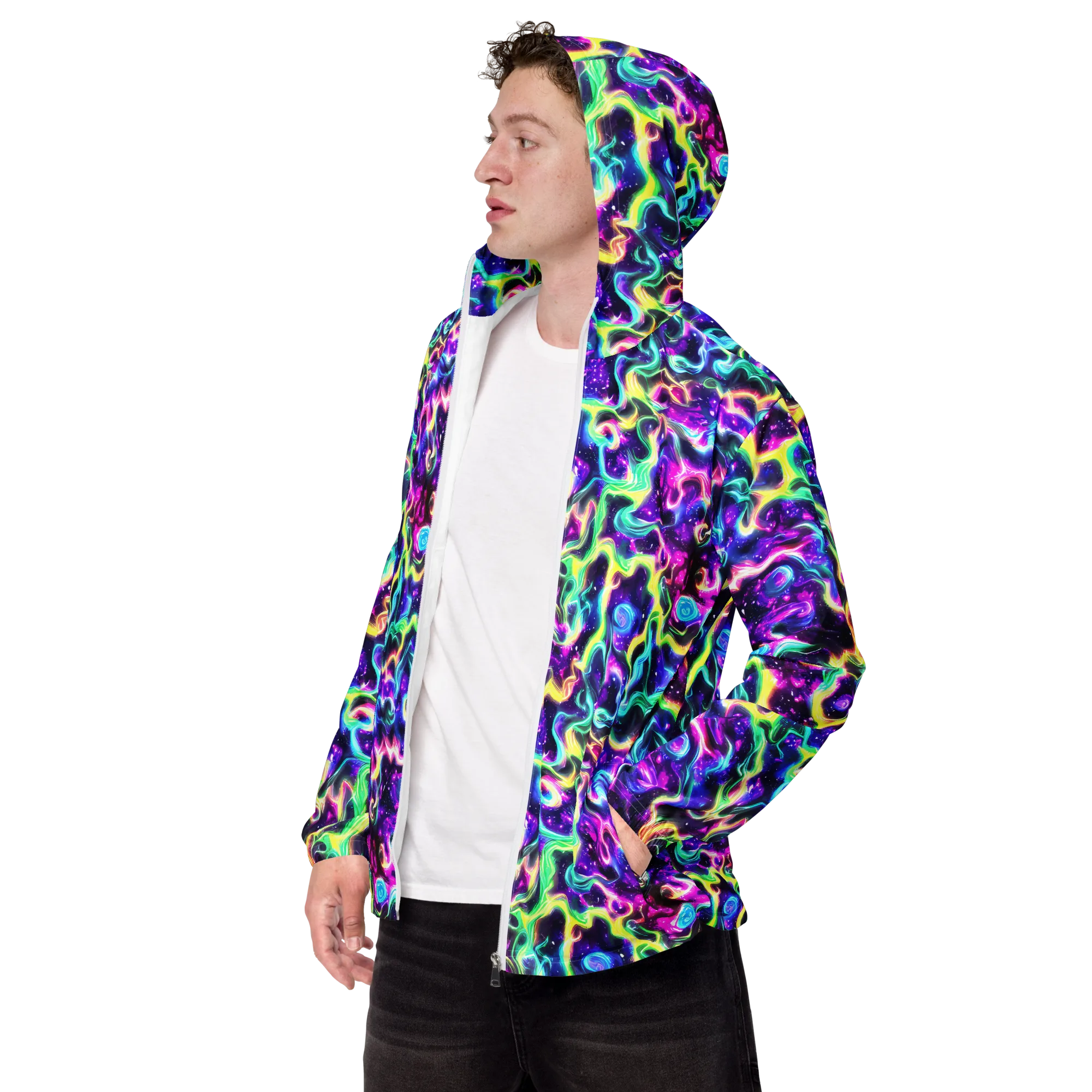 Radiant Warp on Men's Windbreaker — Left Front
