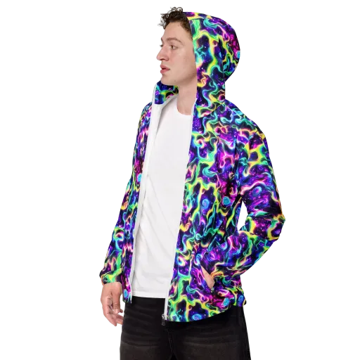 Radiant Warp on a Men's Windbreaker