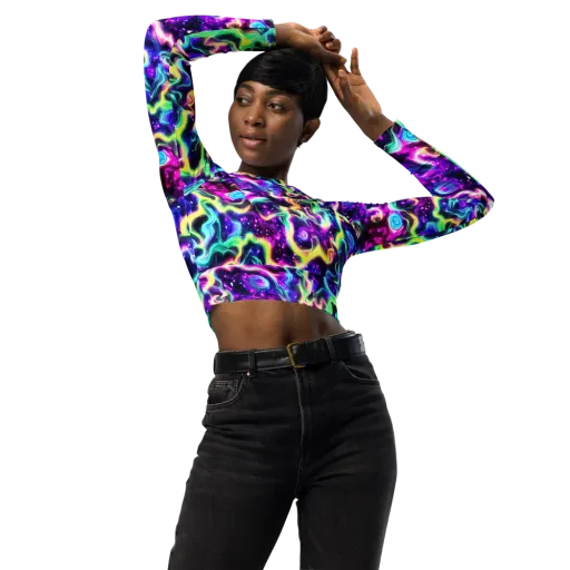 Radiant Warp on a Long Sleeve Crop Top