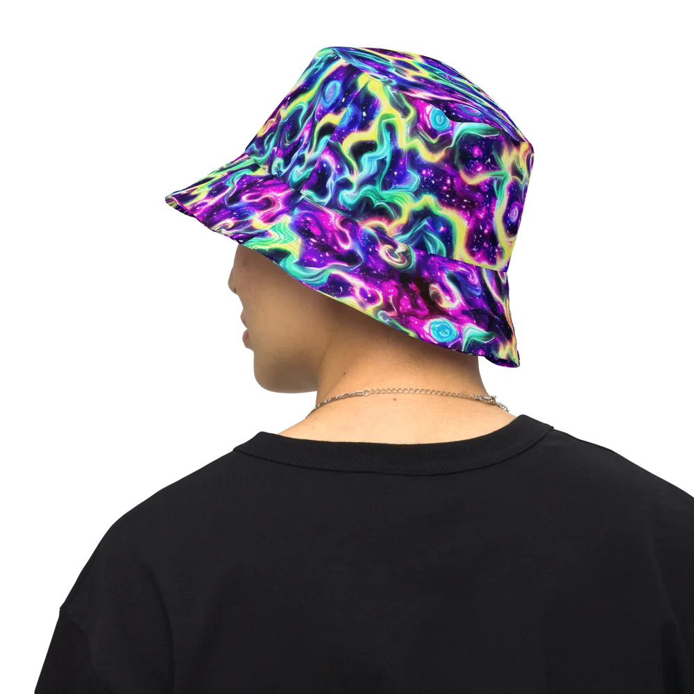 Radiant Warp on Reversible Bucket Hat — Back Inside