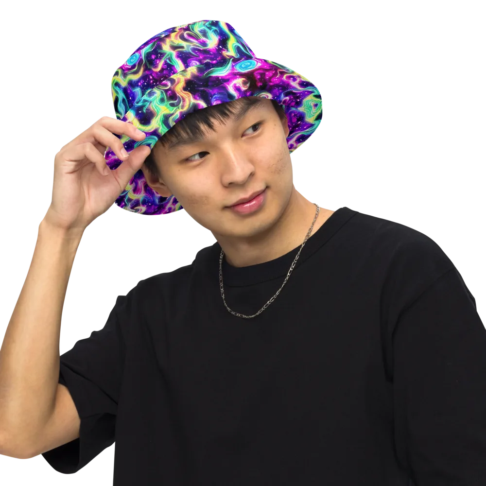Radiant Warp on Reversible Bucket Hat — Front Inside