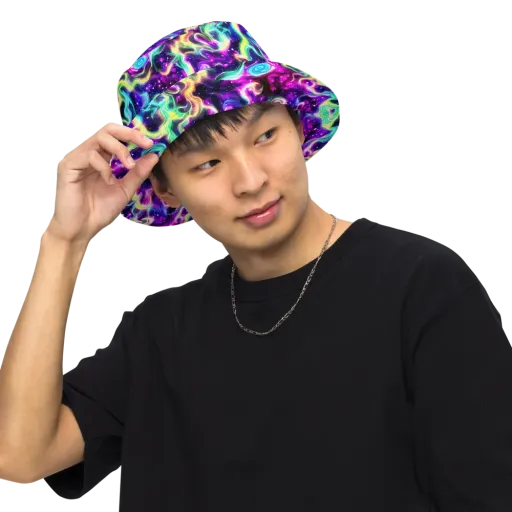 Radiant Warp on a Reversible Bucket Hat