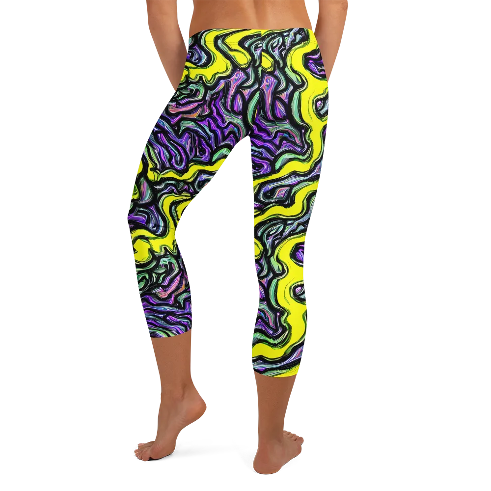 Acid Ripple on Capri Leggings — Back