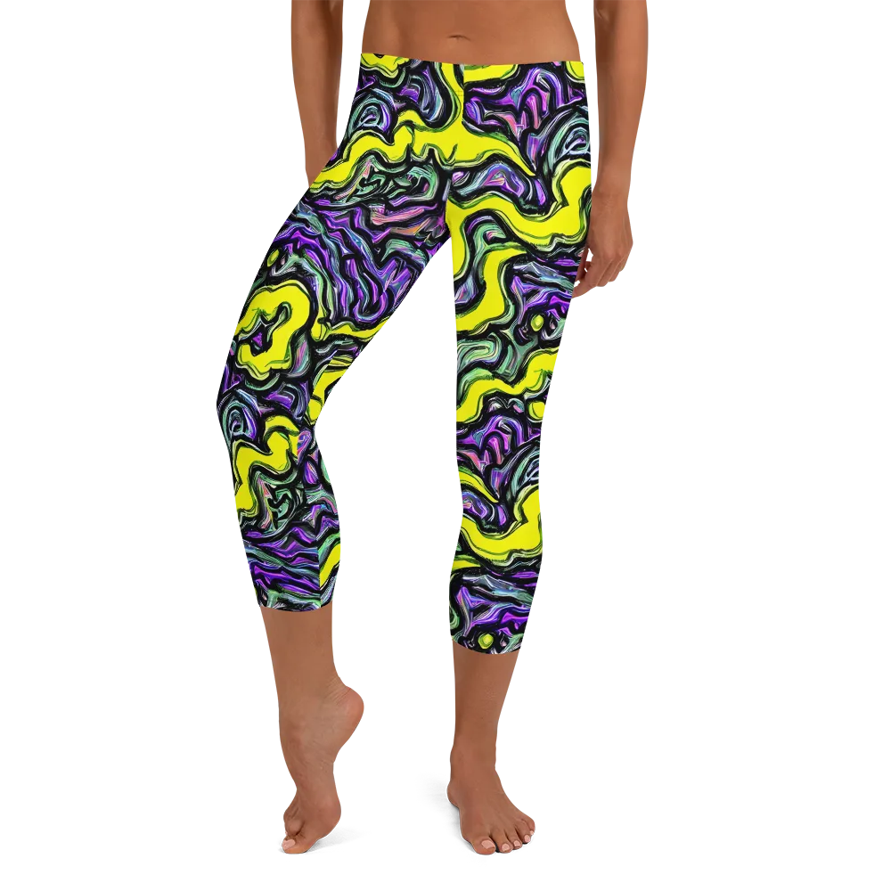 Acid Ripple on Capri Leggings — Front