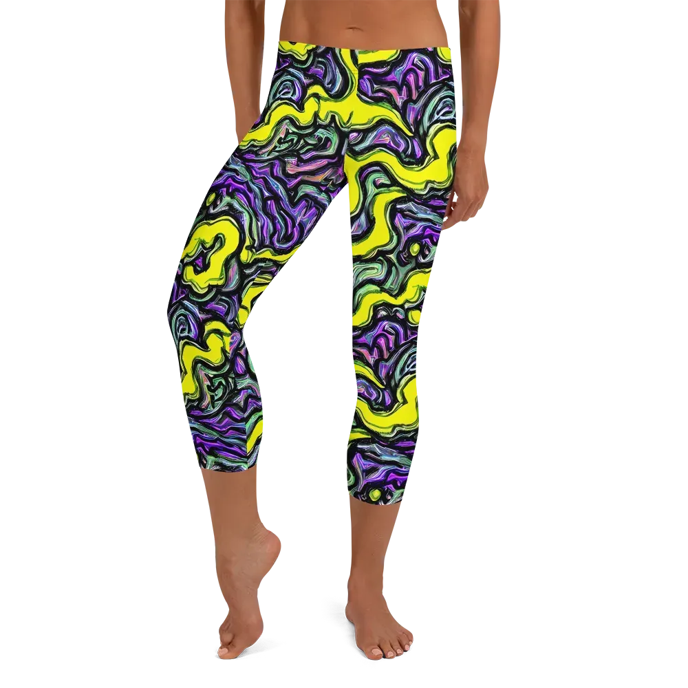 Acid Ripple on Capri Leggings — Front