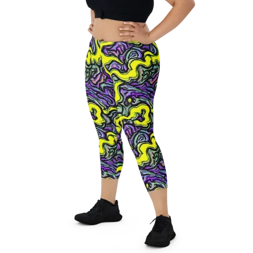Acid Ripple on a Capri Leggings