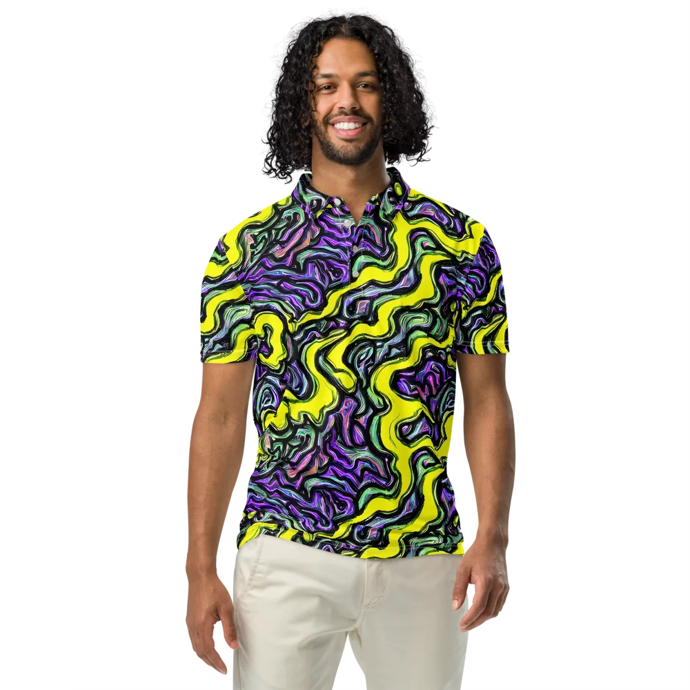 Acid Ripple on Men's Slim Fit Polo Shirt — Front