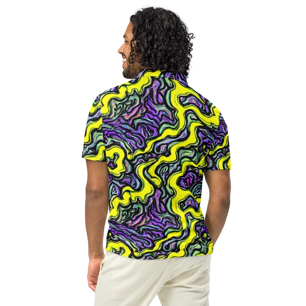 Acid Ripple on Men's Slim Fit Polo Shirt — Back