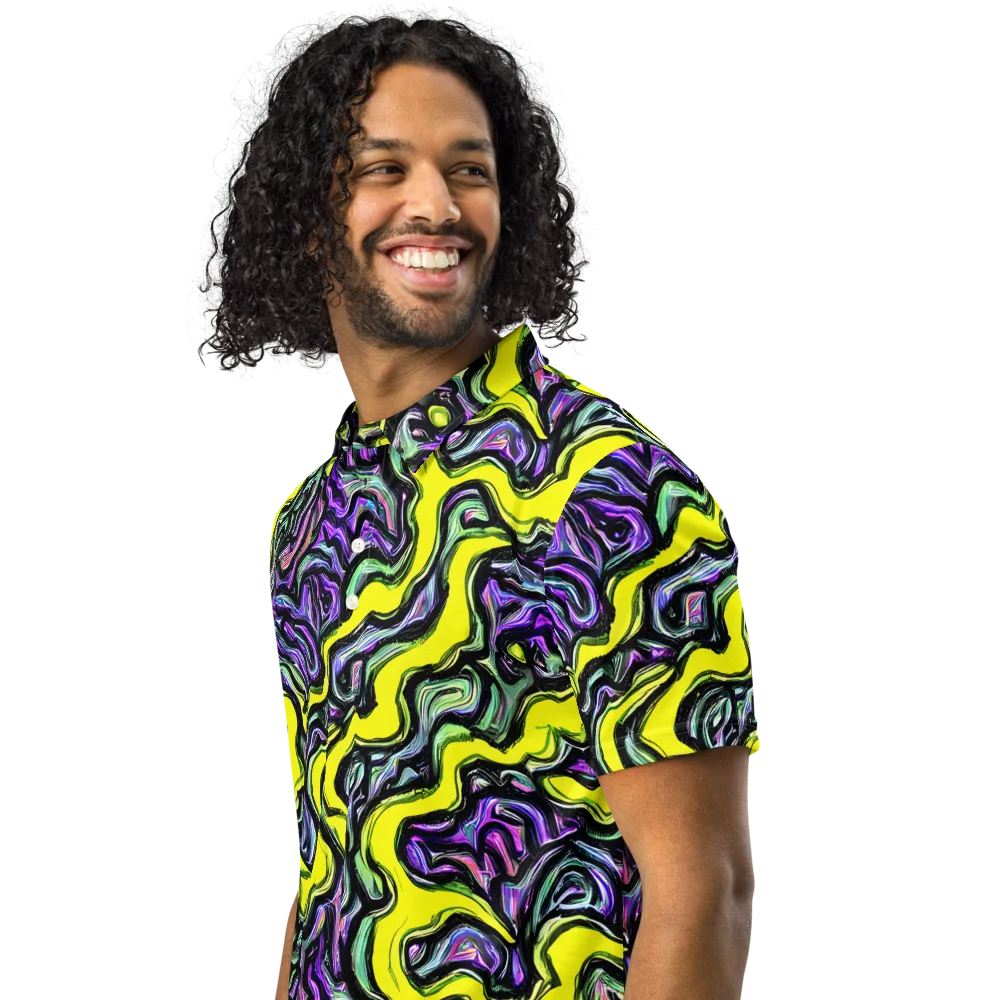 Acid Ripple on Men's Slim Fit Polo Shirt — Left Front