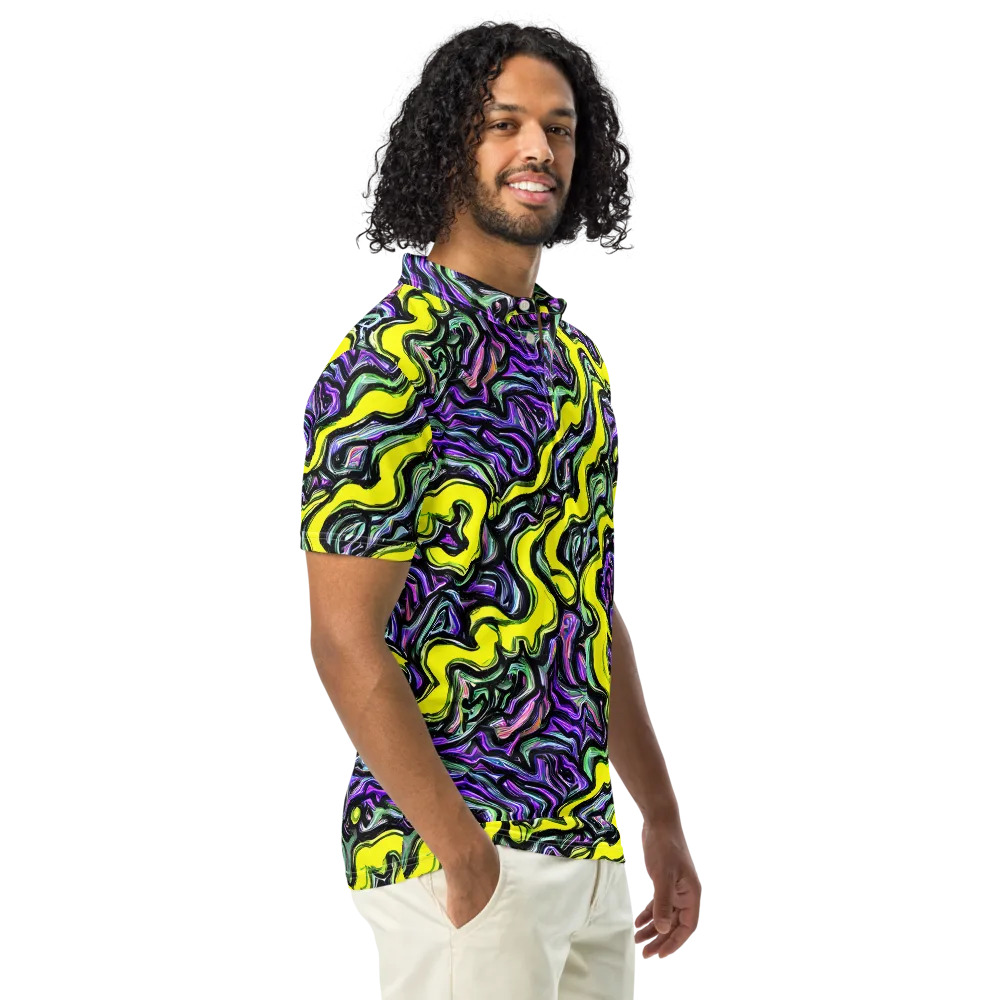 Acid Ripple on Men's Slim Fit Polo Shirt — Right Front