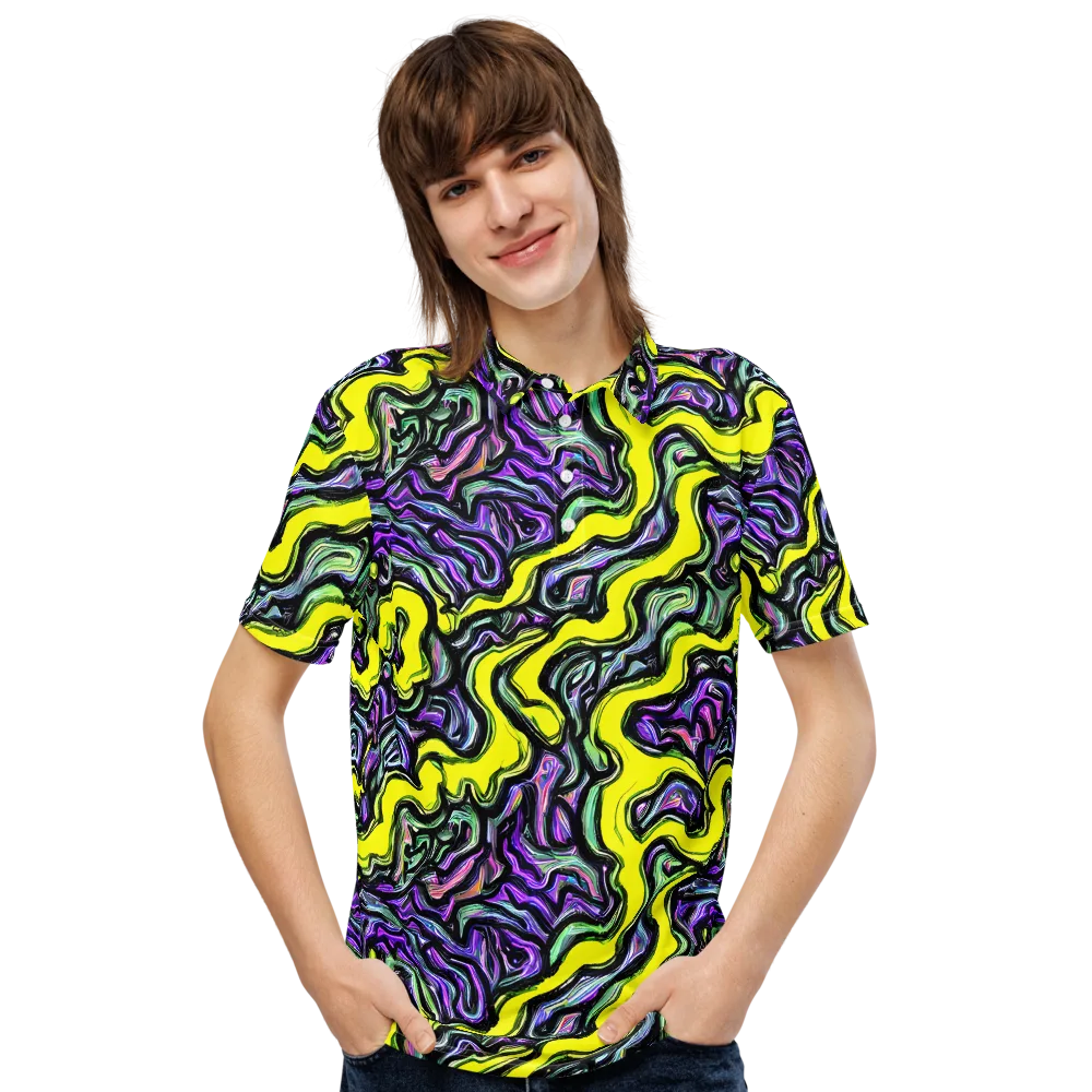 Acid Ripple on Men's Slim Fit Polo Shirt — Front