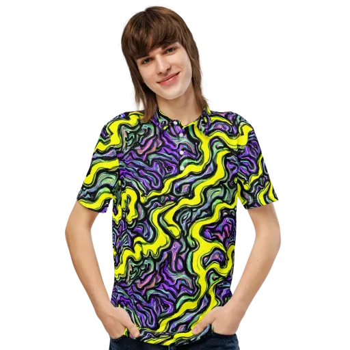 Acid Ripple on a Men's Slim Fit Polo Shirt