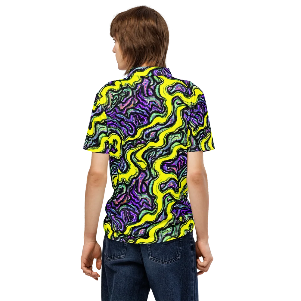 Acid Ripple on Men's Slim Fit Polo Shirt — Back