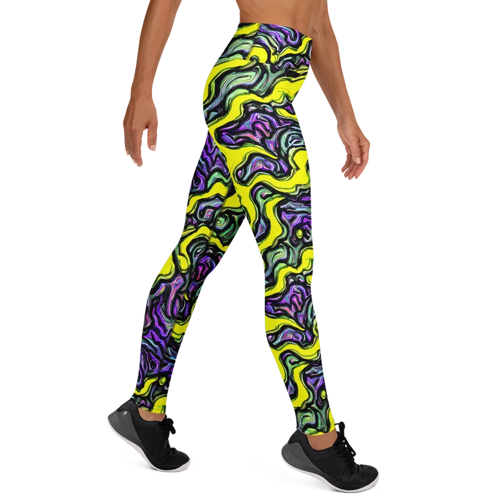 Acid Ripple on Yoga Leggings — Right