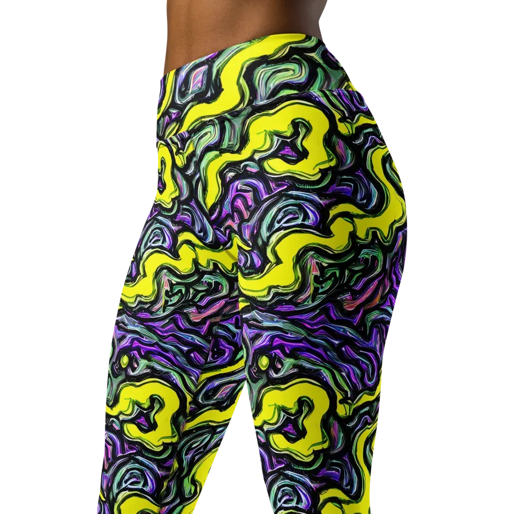 Acid Ripple on Yoga Leggings — Left Front