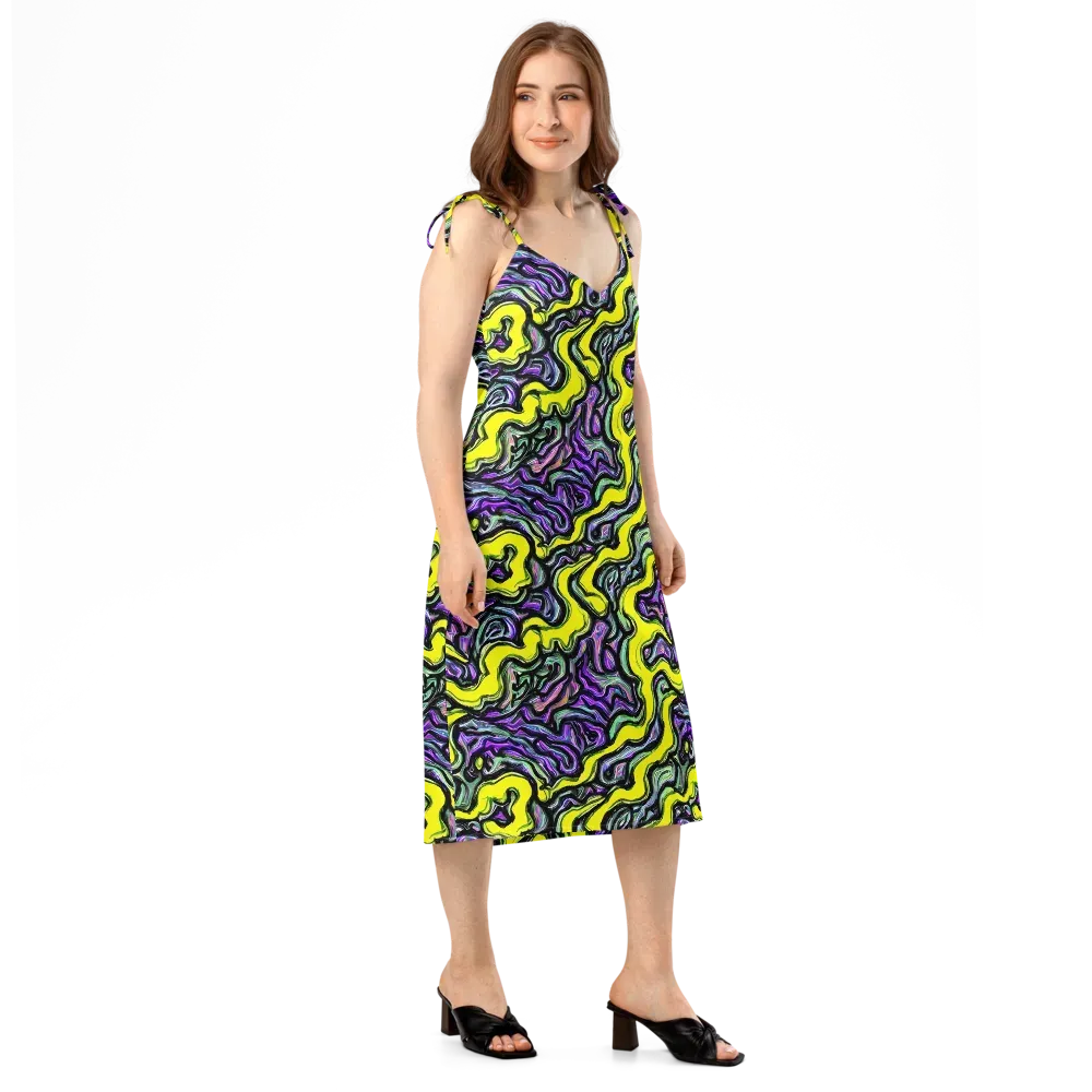 Acid Ripple on Slip Dress — Right Front