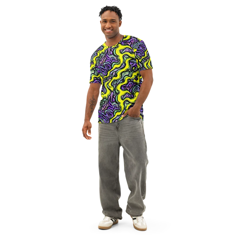 Acid Ripple on Men's Cotton Crew Neck T-Shirt — Front