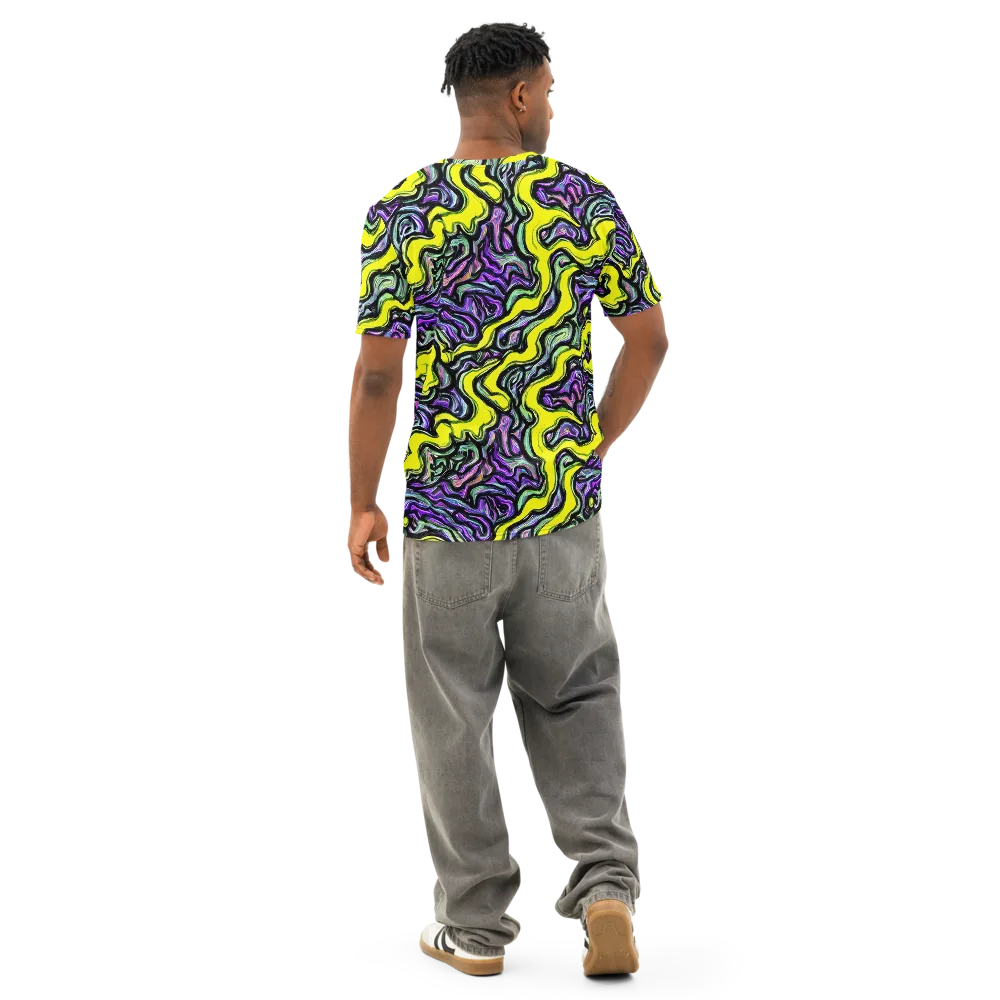 Acid Ripple on Men's Cotton Crew Neck T-Shirt — Back