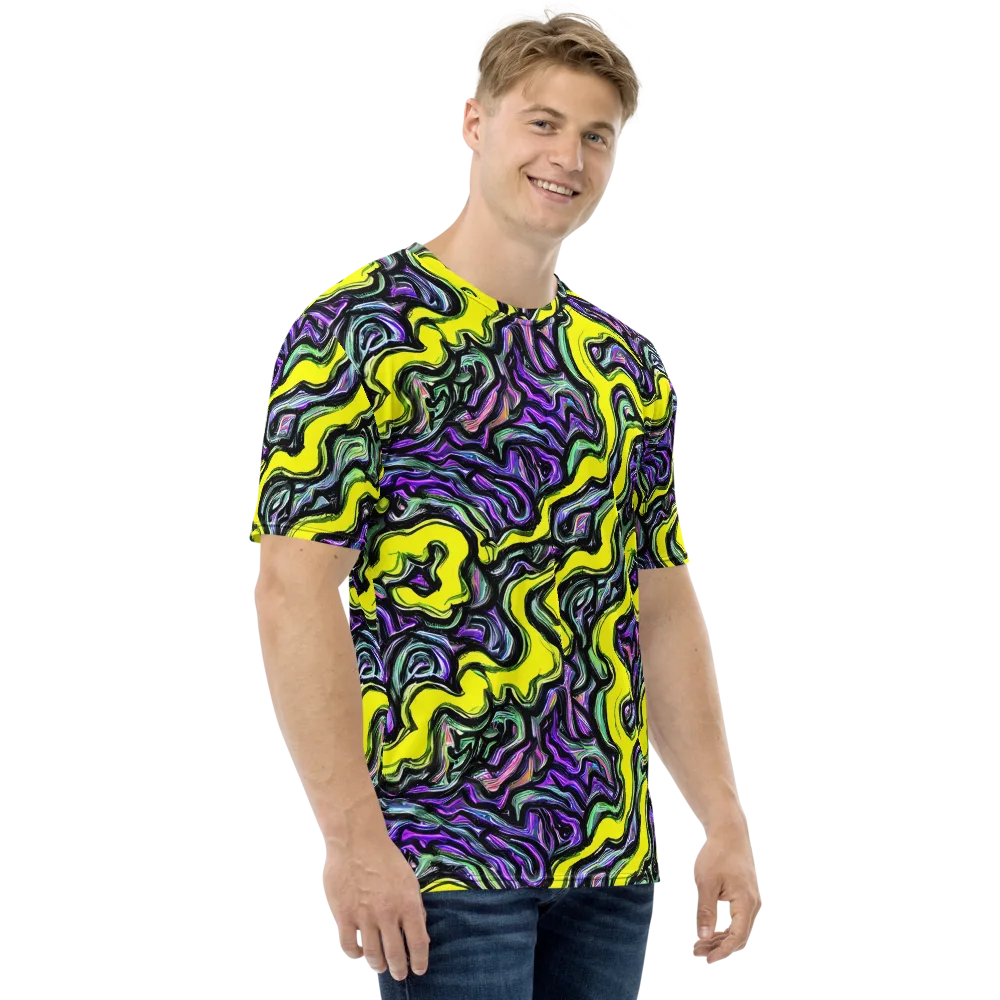 Acid Ripple on Men's Crew Neck T-Shirt — Right