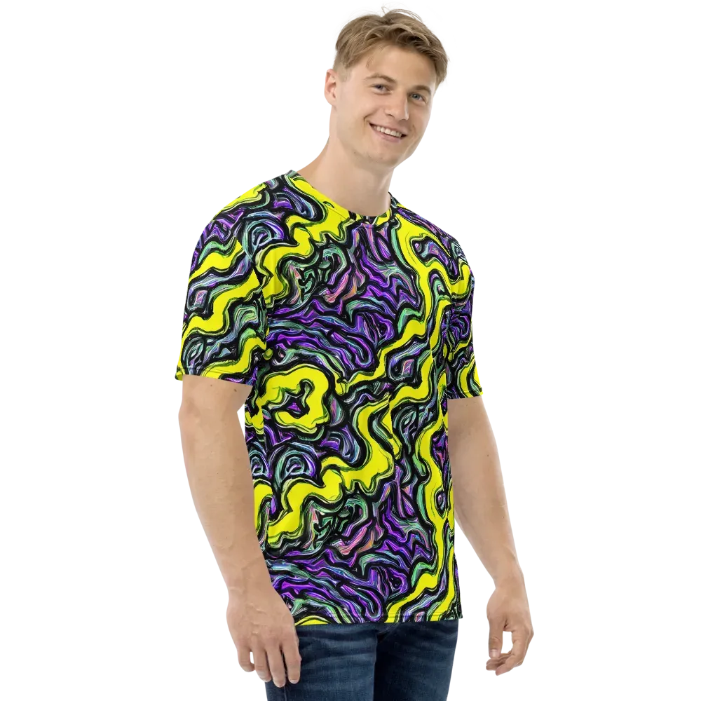 Acid Ripple on Men's Crew Neck T-Shirt — Right