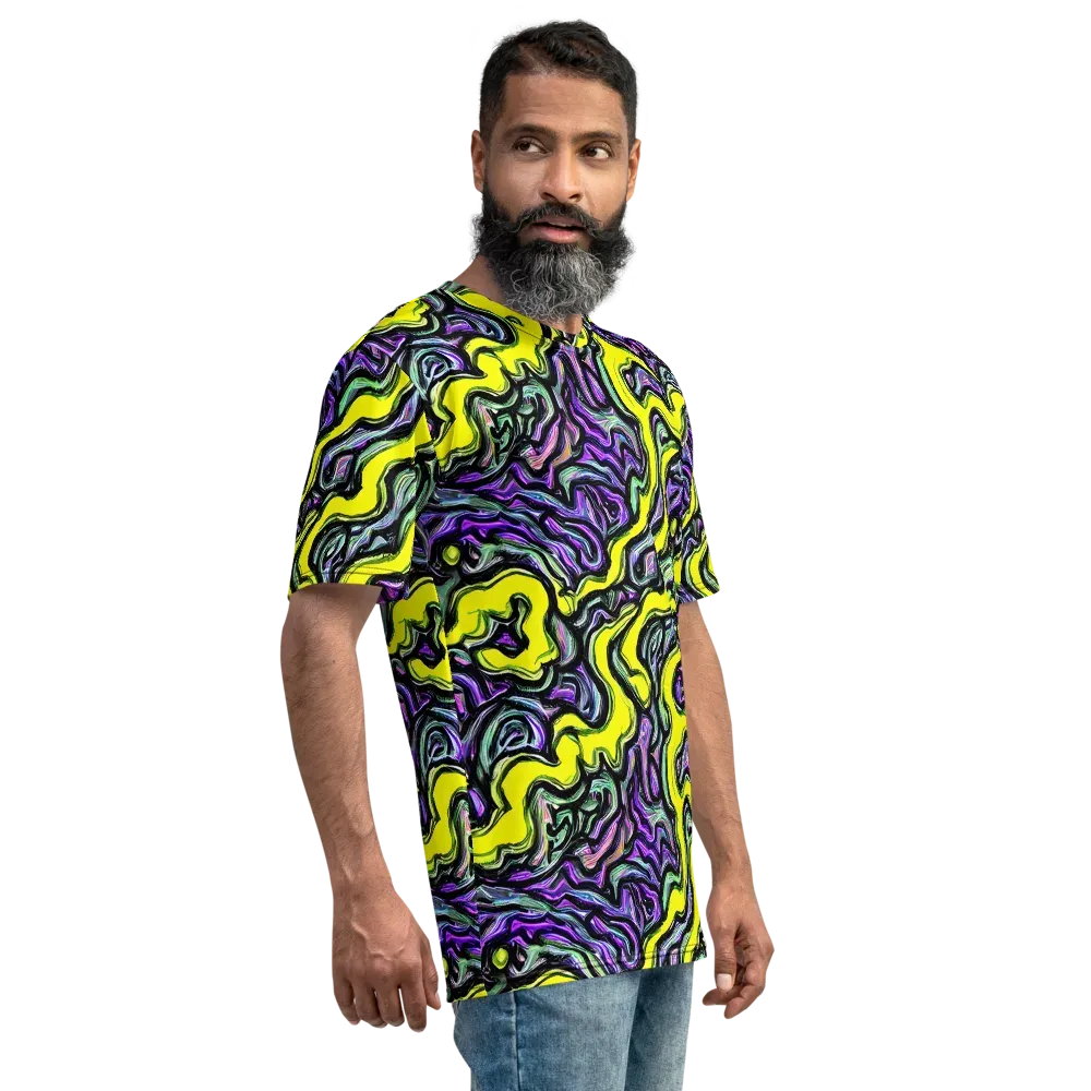 Acid Ripple on Men's Crew Neck T-Shirt — Right