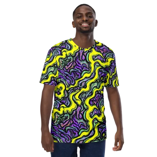 Acid Ripple on a Men's Crew Neck T-Shirt