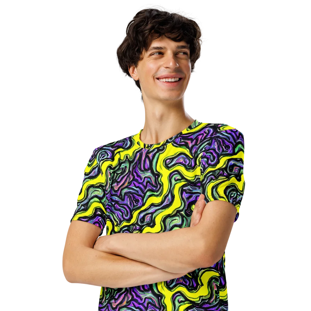 Acid Ripple on Men's Crew Neck T-Shirt — Left Front